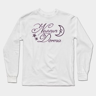 Nessun dorma with moon and stars - pink glow Long Sleeve T-Shirt